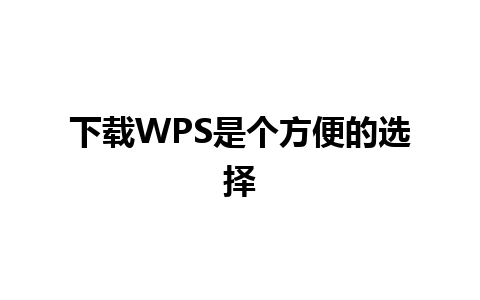 下载WPS是个方便的选择 