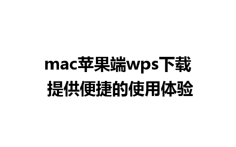 mac苹果端wps下载 提供便捷的使用体验