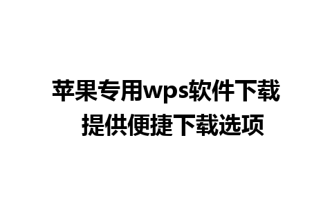 苹果专用wps软件下载  提供便捷下载选项