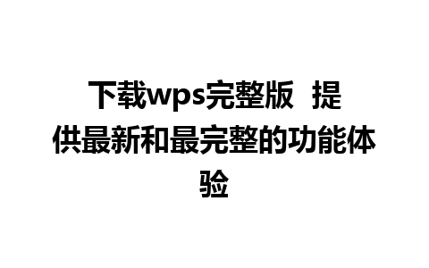 下载wps完整版  提供最新和最完整的功能体验