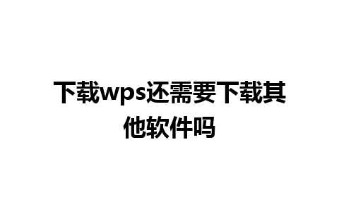 下载wps还需要下载其他软件吗 