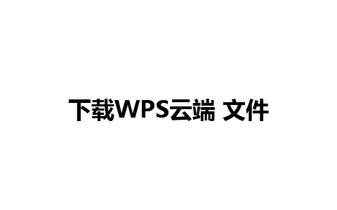 下载WPS云端 文件