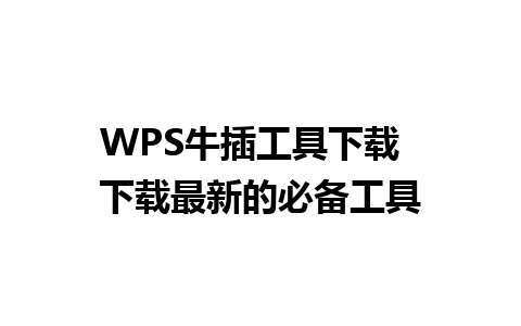 WPS牛插工具下载  下载最新的必备工具