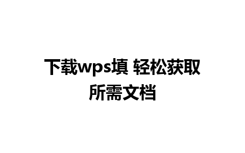 下载wps填 轻松获取所需文档