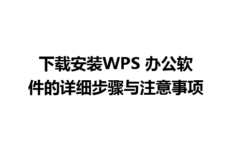 下载安装WPS 办公软件的详细步骤与注意事项