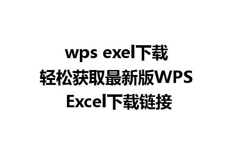 wps exel下载 轻松获取最新版WPS Excel下载链接