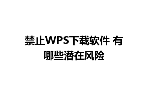 禁止WPS下载软件 有哪些潜在风险