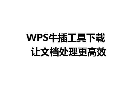 WPS牛插工具下载  让文档处理更高效