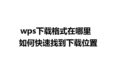 wps下载格式在哪里  如何快速找到下载位置