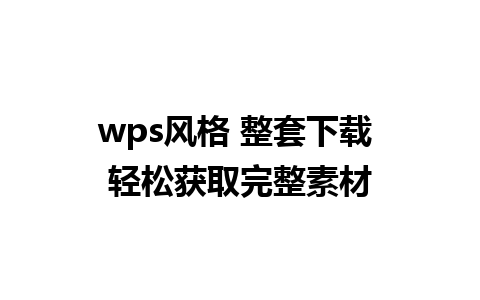 wps风格 整套下载 轻松获取完整素材