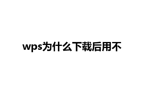 wps为什么下载后用不