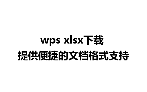 wps xlsx下载 提供便捷的文档格式支持