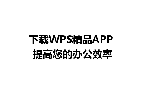 下载WPS精品APP 提高您的办公效率