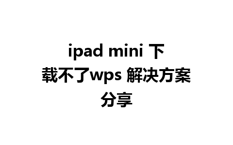 ipad mini 下载不了wps 解决方案分享