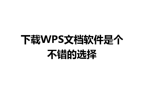 下载WPS文档软件是个不错的选择