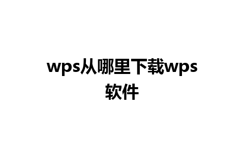 wps从哪里下载wps软件