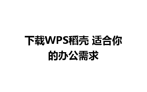 下载WPS稻壳 适合你的办公需求