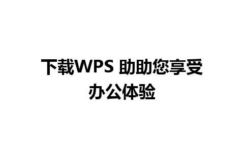 下载WPS 助助您享受办公体验