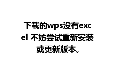 下载的wps没有excel 不妨尝试重新安装或更新版本。