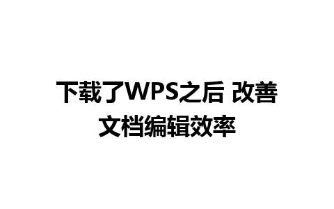 下载了WPS之后 改善文档编辑效率