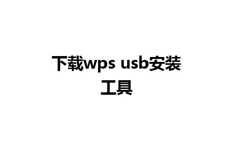 下载wps usb安装工具