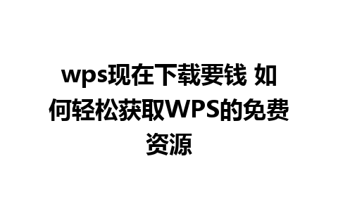 wps现在下载要钱 如何轻松获取WPS的免费资源