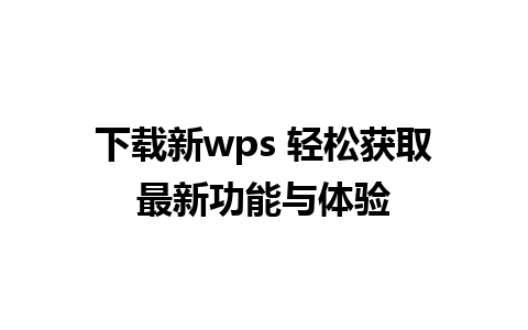 下载新wps 轻松获取最新功能与体验