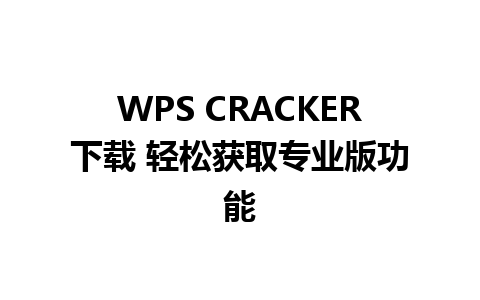 WPS CRACKER下载 轻松获取专业版功能