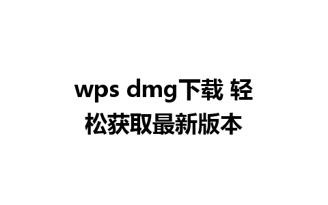 wps dmg下载 轻松获取最新版本