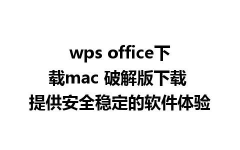 wps office下载mac 破解版下载 提供安全稳定的软件体验