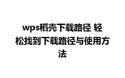 wps稻壳下载路径 轻松找到下载路径与使用方法