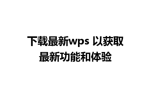 下载最新wps 以获取最新功能和体验