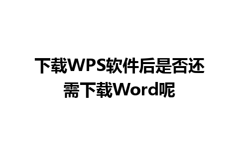 下载WPS软件后是否还需下载Word呢