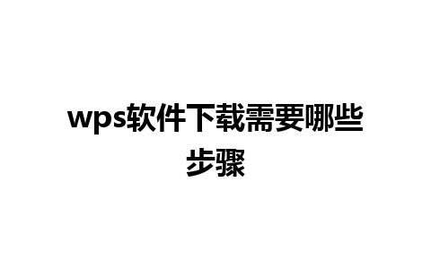 wps软件下载需要哪些步骤