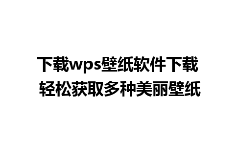 下载wps壁纸软件下载 轻松获取多种美丽壁纸