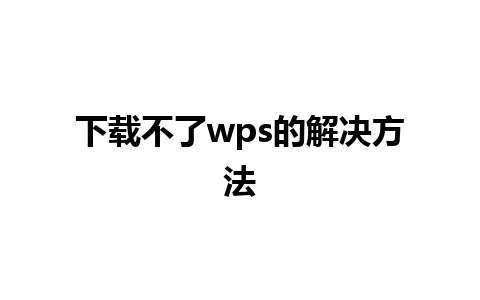 下载不了wps的解决方法