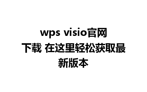 wps visio官网下载 在这里轻松获取最新版本