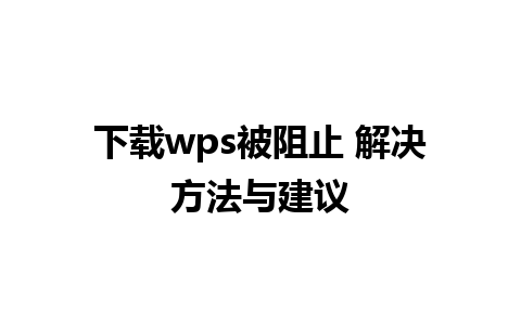 下载wps被阻止 解决方法与建议