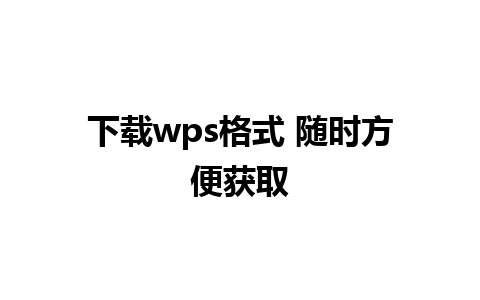 下载wps格式 随时方便获取