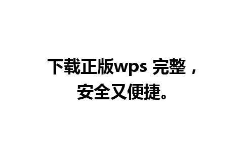 下载正版wps 完整，安全又便捷。