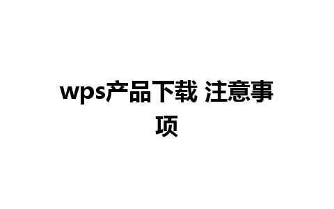 wps产品下载 注意事项