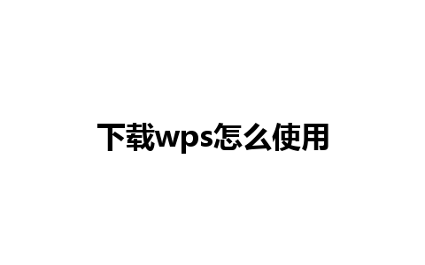 下载wps怎么使用