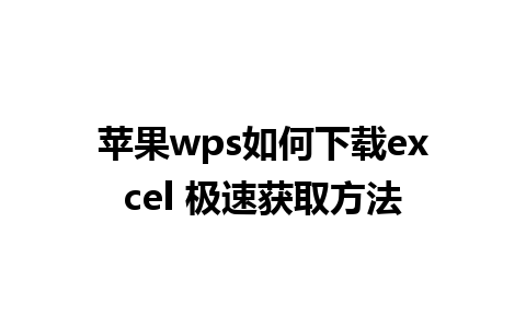 苹果wps如何下载excel 极速获取方法