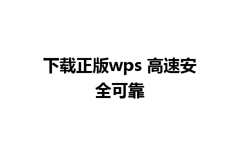 下载正版wps 高速安全可靠