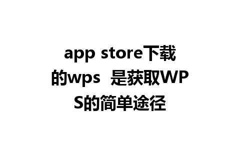 app store下载的wps  是获取WPS的简单途径