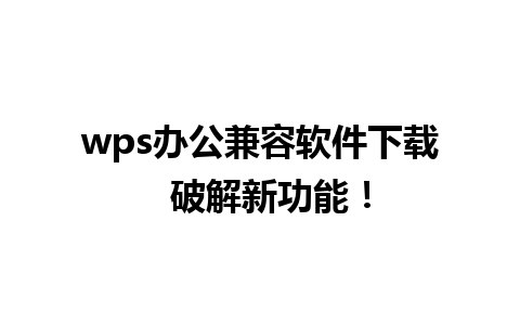 wps办公兼容软件下载  破解新功能！