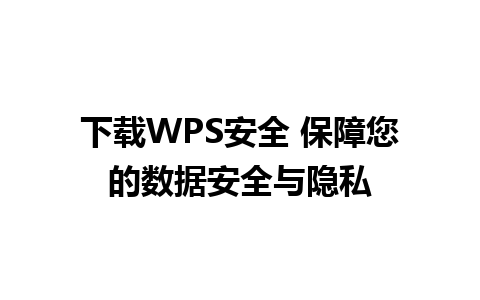 下载WPS安全 保障您的数据安全与隐私