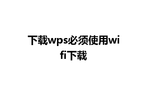 下载wps必须使用wifi下载