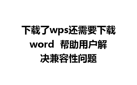 下载了wps还需要下载word  帮助用户解决兼容性问题