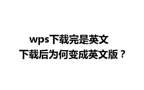 wps下载完是英文  下载后为何变成英文版？